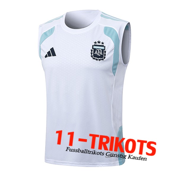 Argentinien Trainings-Tanktop Weiß/Blau 2025/2026