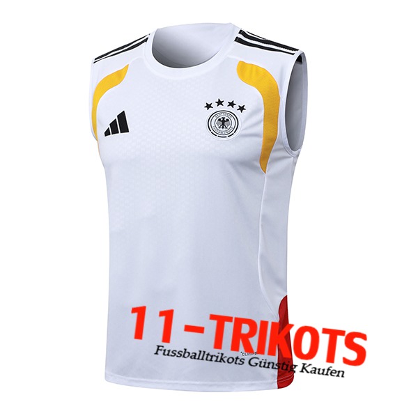 Deutschland Trainings-Tanktop Weiß/Rot/Gelb 2025/2026