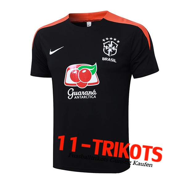 Brasilien Training T-Shirt Schwarz/Orange 2025/2026