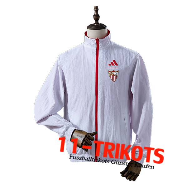 Seville Windjacke Weiß/Rot 2025/2026