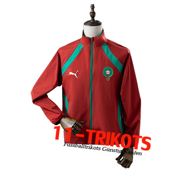 Marokko Windjacke Rot/Grün 2025/2026 Marokko Windjacke Rot/Grün 2025/2026