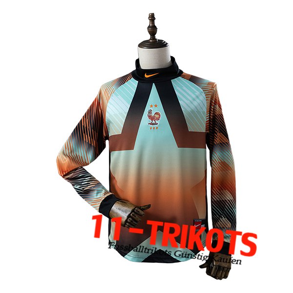 Frankreich Fussball Trikots Langarms Torhuter Grün/Orange 2026/2027 Frankreich Fussball Trikots Langarms Torhuter Grün/Orange 2026/2027