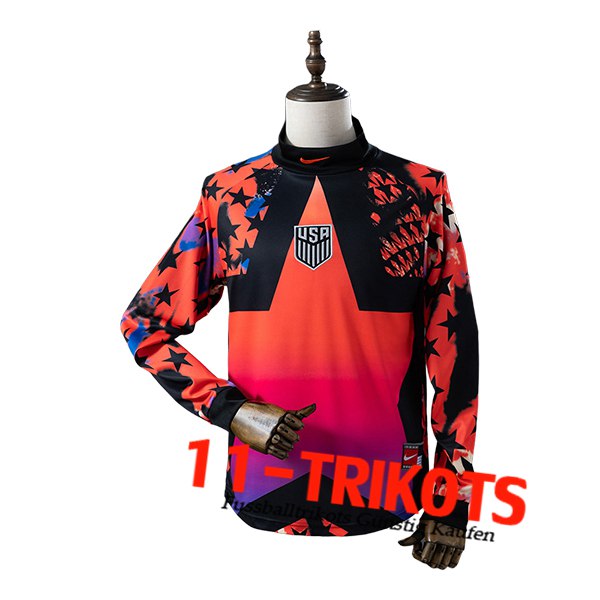 USA Langarms Fussball Trikots Torhuter Orange/lila 2026/2027 USA Langarms Fussball Trikots Torhuter Orange/lila 2026/2027