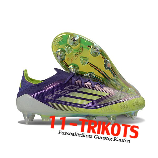 Adidas Fussballschuhe F50 Elite SG lila/Grün -04 Adidas Fussballschuhe F50 Elite SG lila/Grün -04