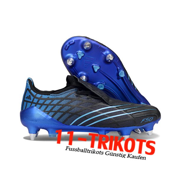 Adidas Fussballschuhe F50 Elite SG Schwarz/Blau -02 Adidas Fussballschuhe F50 Elite SG Schwarz/Blau -02