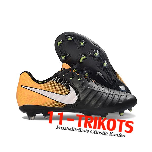 Nike Fussballschuhe Tiempo Legend VII Elite LUXE FG Schwarz/Weiß/Gelb Nike Fussballschuhe Tiempo Legend VII Elite LUXE FG Schwarz/Weiß/Gelb