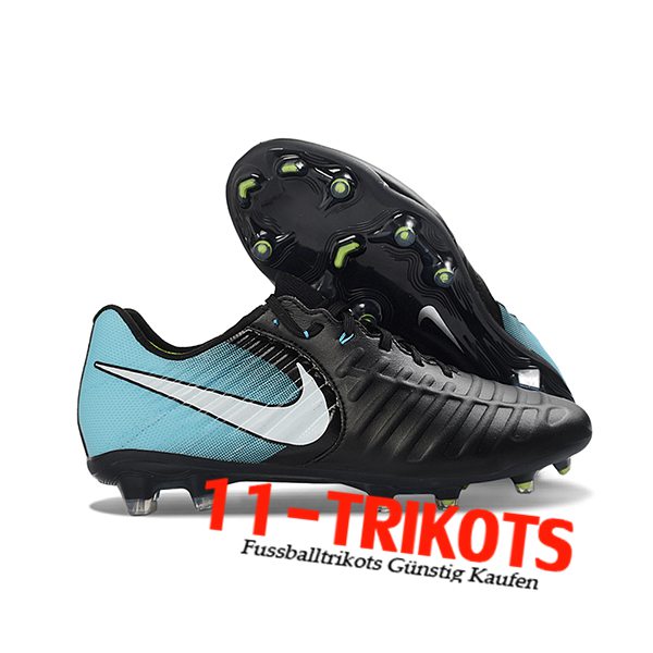 Nike Fussballschuhe Tiempo Legend VII Elite LUXE FG Schwarz/Weiß/Blau Nike Fussballschuhe Tiempo Legend VII Elite LUXE FG Schwarz/Weiß/Blau