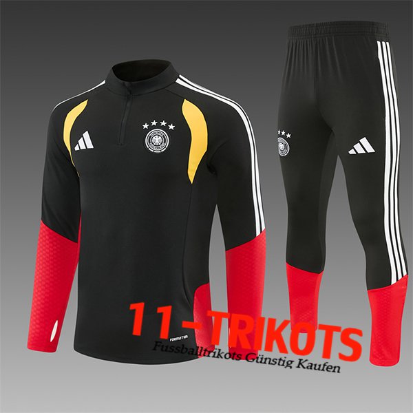 Deutschland Trainingsanzug Kinder Schwarz/Rot/Gelb 2025/2026 Deutschland Trainingsanzug Kinder Schwarz/Rot/Gelb 2025/2026