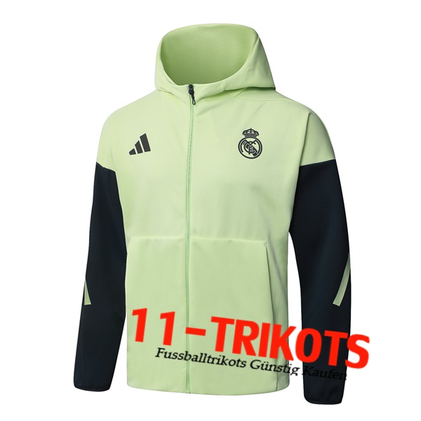 Real Madrid Trainingsjacke Mit Kapuze Grün/Grau 2025/2026