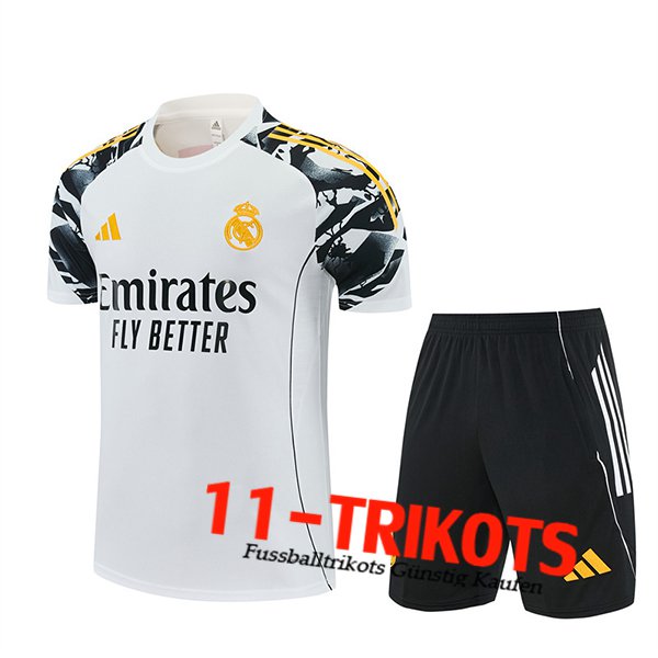 Real Madrid Trainingstrikot Weiß/Schwarz/Gelb 2025/2026
