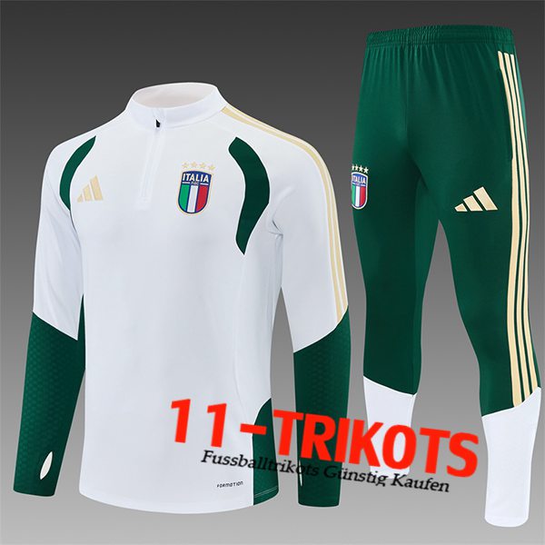 Italien Trainingsanzug Kinder Weiß/Grün/Gelb 2025/2026
