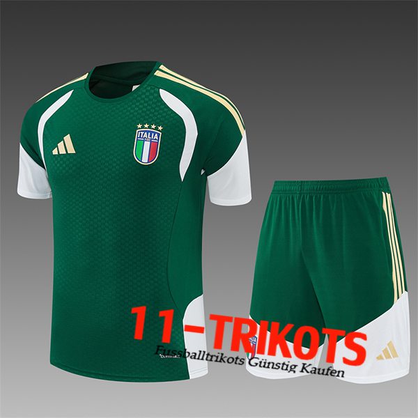 Italien Trainingstrikot Kinder Grün/Weiß/Gelb 2025/2026 Italien Trainingstrikot Kinder Grün/Weiß/Gelb 2025/2026
