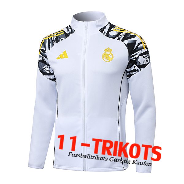 Real Madrid Trainingsjacke Weiß/Schwarz/Gelb 2025/2026