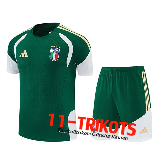 Italien Training T-Shirt Grün/Weiß/Gelb 2025/2026