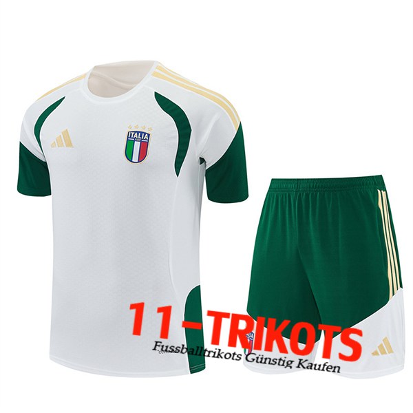 Italien Training T-Shirt Weiß/Grün/Gelb 2025/2026