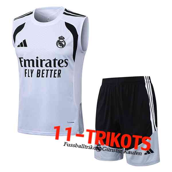 Real Madrid Trainings-Tanktop Weiß/Schwarz 2026/2027