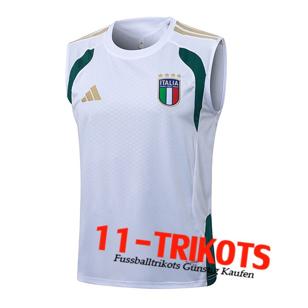 Italien Trainings-Tanktop Weiß/Grün/Gelb 2026/2027