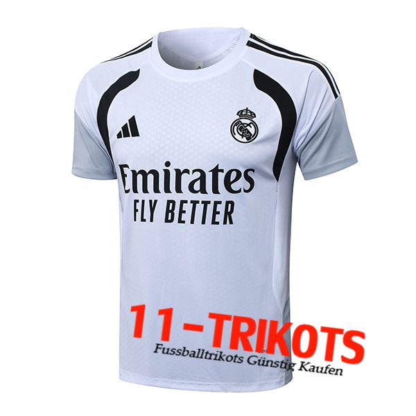 Real Madrid Training T-Shirt Weiß/Schwarz 2026/2027