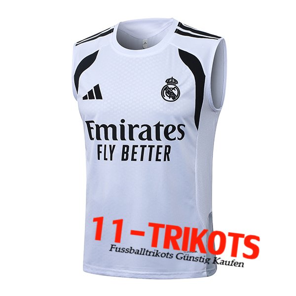 Real Madrid Trainings-Tanktop Weiß/Schwarz 2026/2027