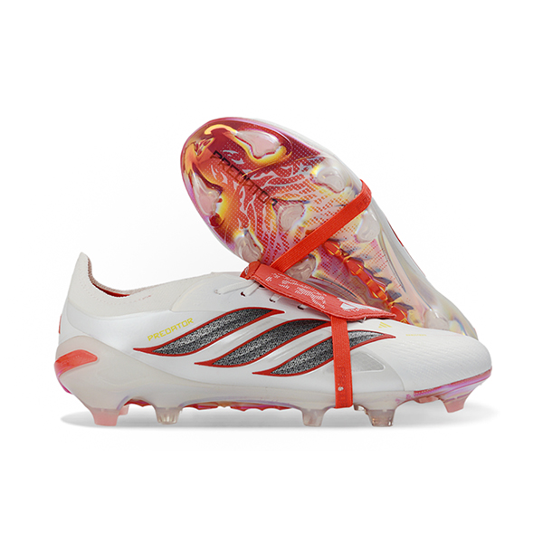 Adidas Fussballschuhe 26 Predator Elite Tongue FG Weiß/Orange/Grau