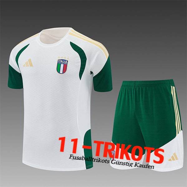 Italien Training T-Shirt Kinder Weiß/Grün/Gelb 2025/2026