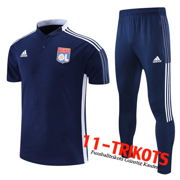 Lyon OL Poloshirt + Hose Dunkblau/Weiß 2021/2022