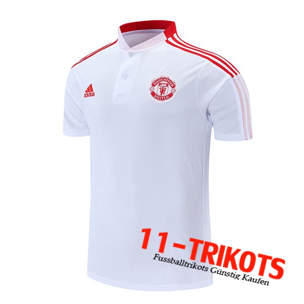 Manchester United Poloshirt Weiß/Rot2021/2022