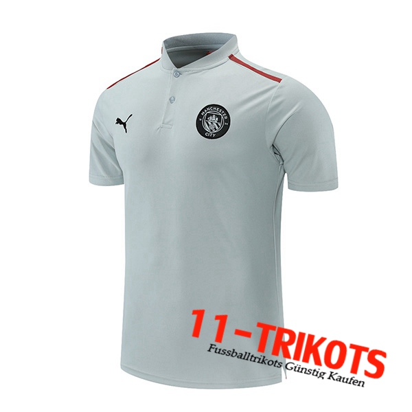 Manchester City Poloshirt Grau/Rot 2021/2022