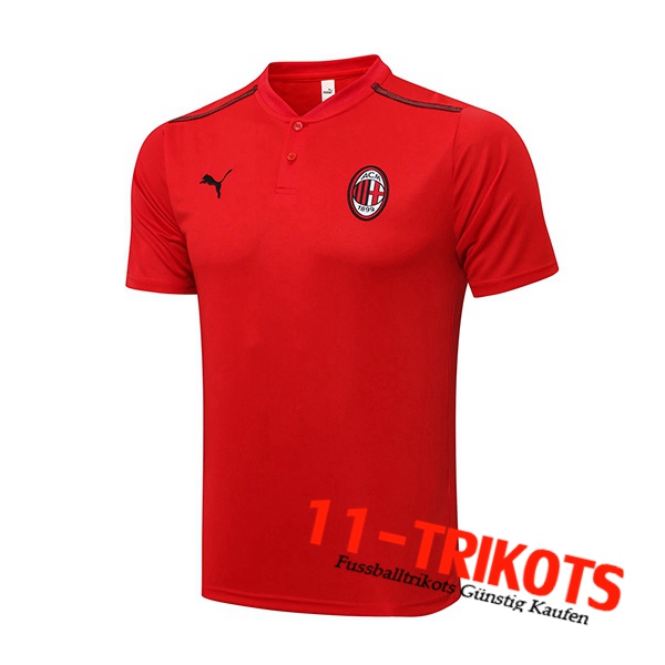 AC Milan Poloshirt Rot/Schwarz 2021/2022
