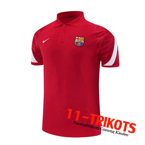 FC Barcelona Poloshirt Weiß/Rot 2021/2022