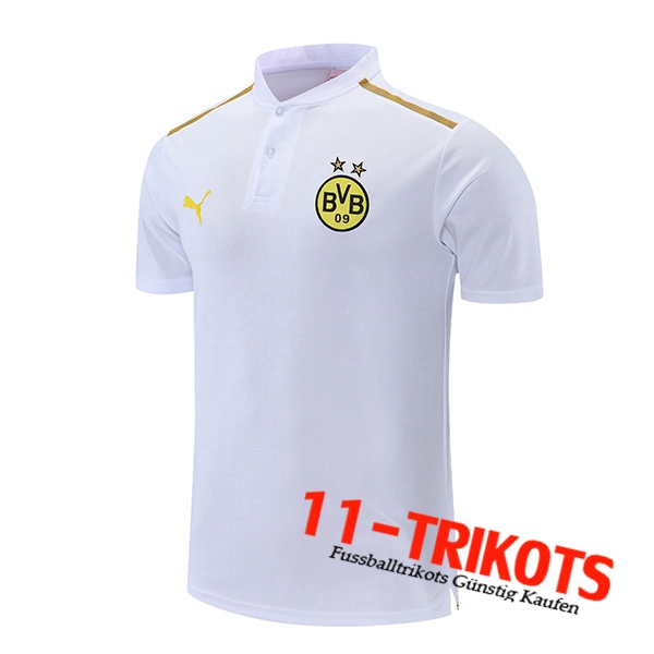 Dortmund BVB Poloshirt Weiß/Gelb 2021/2022