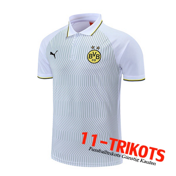 Dortmund BVB Poloshirt Weiß/GrauGelb 2021/2022