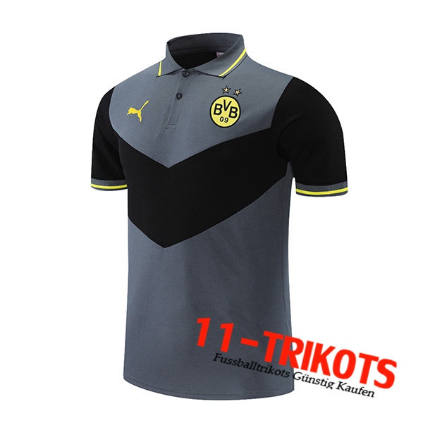 Dortmund BVB Poloshirt Schwarz/Grau 2021/2022