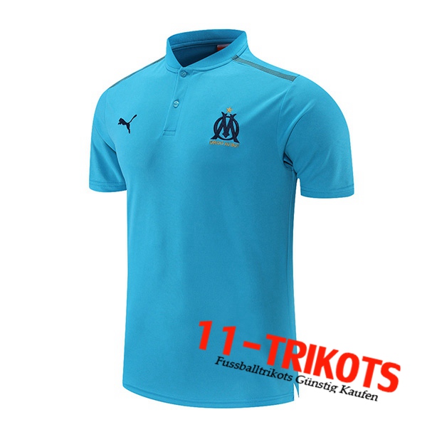 Marseille OM Poloshirt Grau/Blau 2021/2022