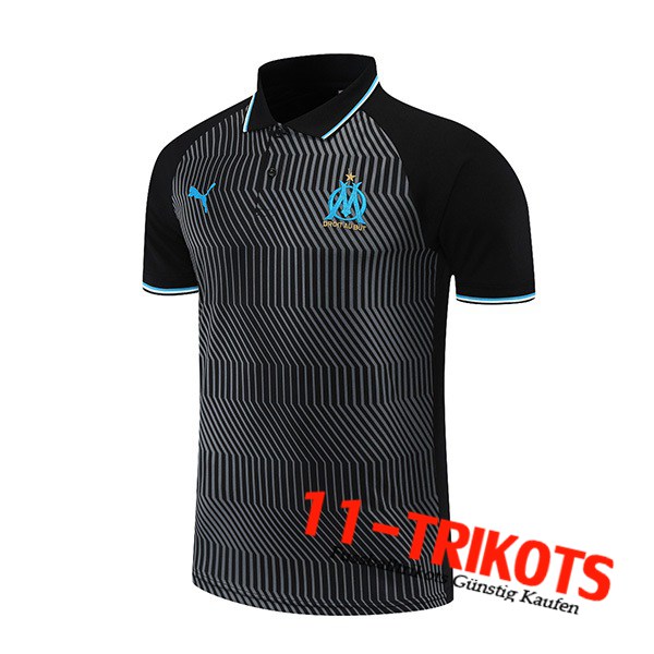 Marseille OM Poloshirt Grau/Schwarz 2021/2022