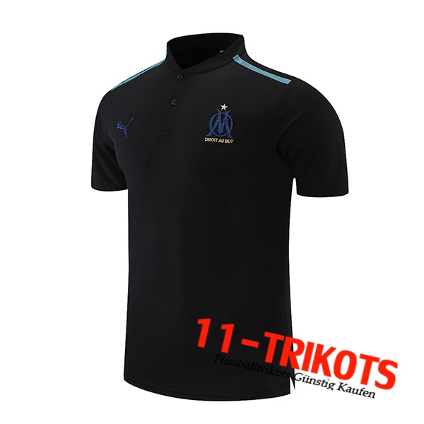 Marseille OM Poloshirt Schwarz/Blau 2021/2022
