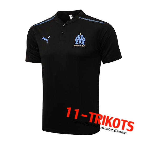 Marseille OM Poloshirt Schwarz/Blau 2021/2022 -01