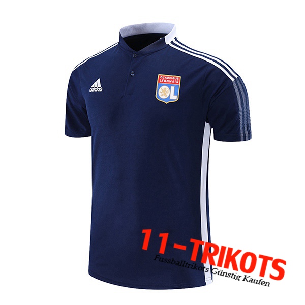 Lyon OL Poloshirt Dunkblau/Weiß 2021/2022