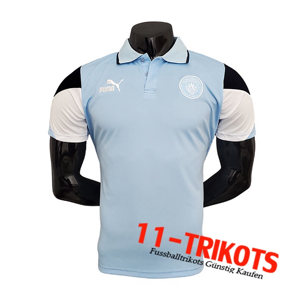 Manchester City Poloshirt Blau/Schwarz/Weiß 2021/2022