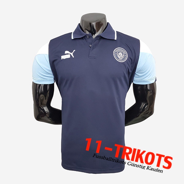 Manchester City Poloshirt Dunkblau/Blau/Weiß 2021/2022