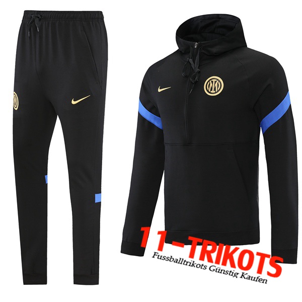 Inter Milan Trainingsanzug Mit Kapuze Schwarz/Blau 2021/2022