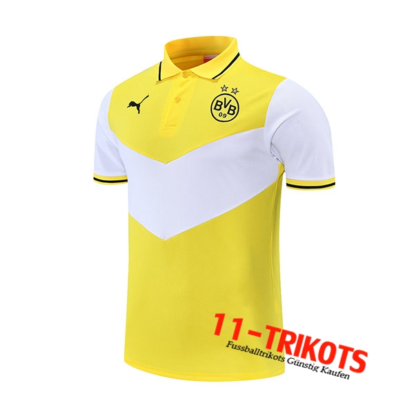 Dortmund BVB Poloshirt Weiß/Gelb 2021/2022